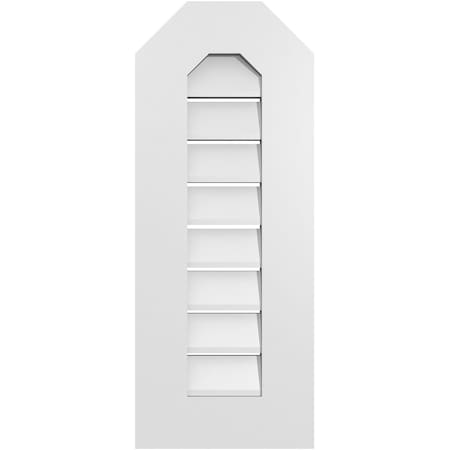 Ekena Millwork Octagonal Top Surface Mount PVC Gable Vent: Functional, w/ 3-1/2"W x 1"P Standard Frame, 12"W x 30"H GVPOT12X3001SF